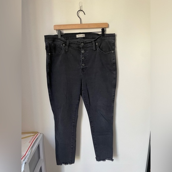 Madewell Black 10" High Rise Skinny Jeans Size 33 - Picture 1 of 10